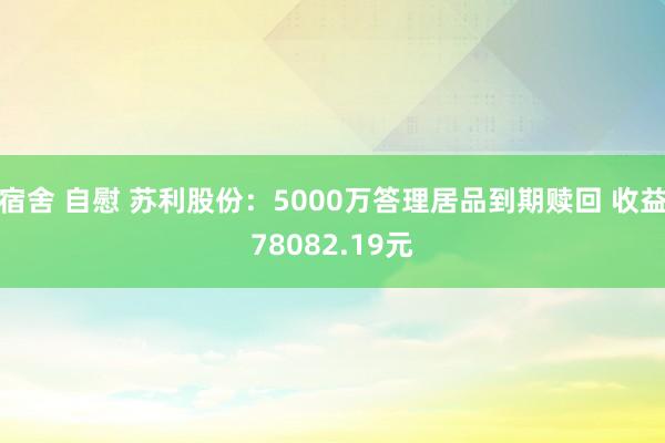 宿舍 自慰 苏利股份：5000万答理居品到期赎回 收益78082.19元