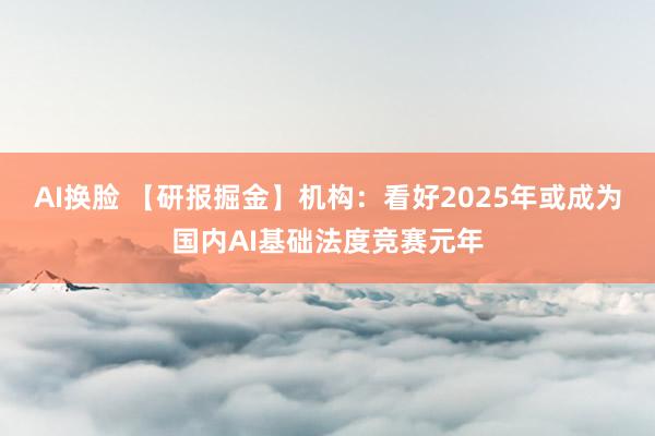 AI换脸 【研报掘金】机构：看好2025年或成为国内AI基础法度竞赛元年