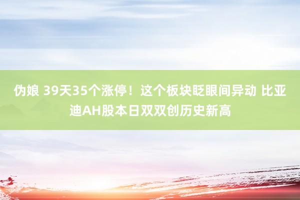 伪娘 39天35个涨停！这个板块眨眼间异动 比亚迪AH股本日双双创历史新高
